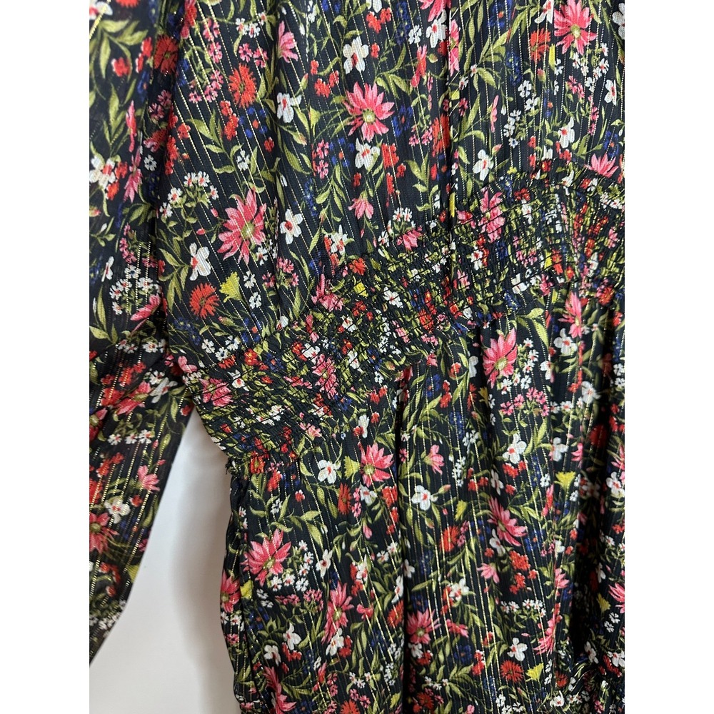NEW Old Navy Waist-Defined Floral Shine Mini Dress Multi Shimmer Plus Size XXL - Picture 4 of 13